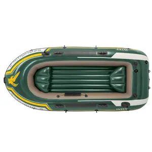 इंटेक्स 68380 Seahawk 3 नाव एल्यूमीनियम चप्पू Inflatable मछली पकड़ने की कश्ती के साथ सेट Inflatable रबड़ की नाव