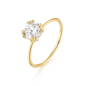 CANNER <b>Unique</b> Elegant Zircon <b>Ring</b> <b>Engagement</b> Luxury Four-Prong Crown Wedding <b>Ring</b> Ladies S925 Silver Gold Plated Jewelry <b>Ring</b> - Product Image 1