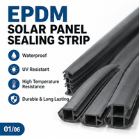 Bande d'étanchéité en caoutchouc EPDM de type T pour panneaux solaires, joint extrudé résistant aux intempéries, joint photovoltaïque sur mesure, noir