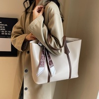 Grands Sacs Fourre-Tout pour Femmes Sac de Travail avec Foulard Sac Seau Sacs à Main Portés Épaule à Poignée Supérieure