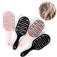 Phụ Nữ Tóc Da Đầu Massage Comb Heo Rừng Lông Nylon Bàn Chải Tóc Xoăn Detangling Hair Brush Cho Salon Công Cụ Làm Tóc