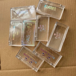 Empty <span class=keywords><strong>Rectangular</strong></span> Plastic Eyelash <span class=keywords><strong>Container</strong></span> Crystal Packaging Box Acrylicのロゴと25ミリメートルMink Eyelashes - Product Image 2