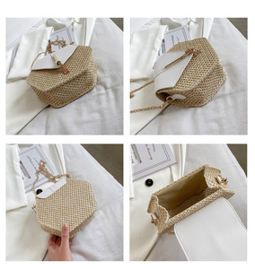 <span class=keywords><strong>Sac</strong></span> à <span class=keywords><strong>main</strong></span> en paille de plage pour femmes, petit <span class=keywords><strong>sac</strong></span> de paille de tous les jours, <span class=keywords><strong>sac</strong></span> à <span class=keywords><strong>main</strong></span> en <span class=keywords><strong>cuir</strong></span> de paille multi-style hexagonal pour femmes, vente en gros - Product Image 6