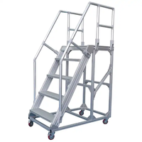 Escaliers, passerelles, marches, plateformes et échelles en aluminium HanTe pour la sécurité industrielle, avec accessoires, pieds, niveleurs et mains courantes