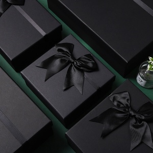 Black High-End <b>Large</b> Capacity Scarf <b>Gift</b> Souvenir Rigid <b>Box</b> Bowknot Top Bottom Cover Recycled Materials Stamping Printing Stock - Product Image 6