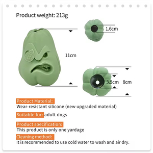 מודל חדש מצחיק בצורת דלעת מצחיקה כדור מזון איטי לחיות מחמד חינוכי עשוי סיליקון גומי כיתה - Product Image 5