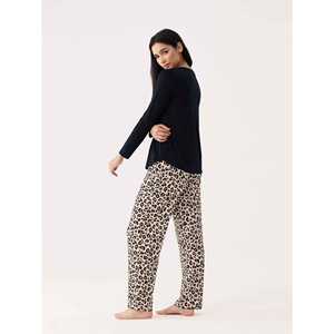 Ropa de Dormir para Mujer, Manga Larga, Bambú, Algodón, Estampado Personalizado, Conjuntos de Pijamas, Pijamas de Invierno para Mujer - Product Image 2