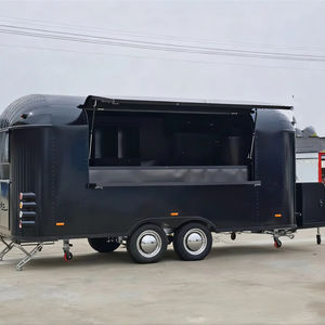 Chariot de nourriture à 4 roues en acier inoxydable peint, optimisé, pour hot-dogs, restauration rapide, barbecue, boissons, glaces, marchés nocturnes, parcs - Product Image 1