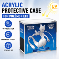 Boîte de protection ETB Pokémon en acrylique transparent avec aimant puissant pour collection TCG, anti-poussière