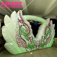 Éclairage LED pour événements, décoration de fond, mur gonflable, panneau d'affichage gonflable en forme d'aile