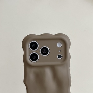 เคส TPU กันกระแทกแบบนิ่มมีลอนคลื่นสีล้วน3D อุกกาบาตฟองคลื่นลูกฟูกสำหรับ iPhone Air 17 16 15 PLUS 14 13 PRO MAX - Product Image 5