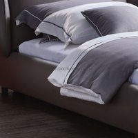Ensemble de meubles de chambre à coucher en cuir, luxueux et élégant, design italien moderne, grande taille, dernier lit double de styliste, offre spéciale