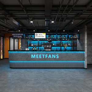 Phong cách công nghiệp gỗ vuông quầy bar rõ ràng quầy trước quầy rượu nhỏ quầy tiếp tân Bàn cà phê/trà sữa cửa hàng bàn - Product Image 4