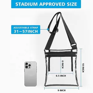 High Transparency Crossbody Bag For Women Customizable PVC Sling Bag For Getting Subway Seat Faster