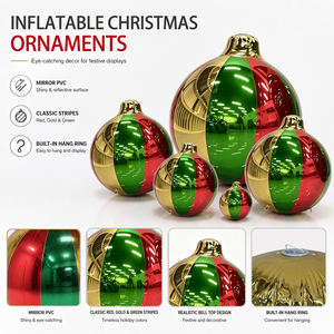 Cloche miroir gonflable dorée scintillante pour la veille de Noël, décoration de photomaton, gonflables publicitaires - Product Image 2