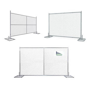 Valla temporal de eslabones de cadena galvanizada portátil de 6x12ft, forma de agujero cuadrado prensado, valla de construcción de acera extraíble para exteriores - Product Image 2