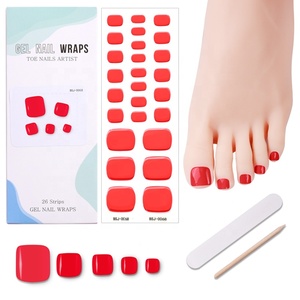 Factory 3D Toe Nail Wraps Stickers Pure Color <strong>Detachable</strong> Gel Nail <strong>Patches</strong> Plastic False Toenail <strong>Patches</strong> Package - Product Image 3