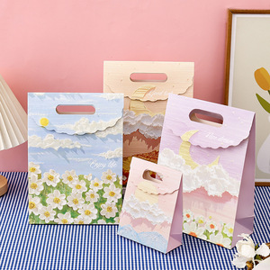 Customizable high end luxurious colored oil painting gift <b>bag</b> clothing and jewelry accessory gift <b>bag</b> suitable for festival - Product Image 1