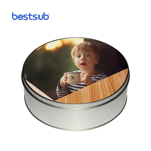 BestSub Sublimation <strong>Round</strong> Metal Tin Candy Gift <strong>Box</strong> TG02 W/o Alu Insert - Product Image 3