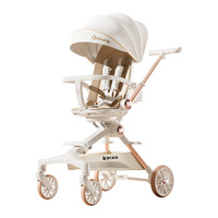 Livraison Gratuite Poussette Bébé Magique Pliable en un Clic en Alliage d'Aluminium à Vue Panoramique, Conception Bidirectionnelle à Quatre Roues Amortissantes