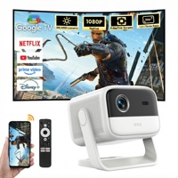 Projecteur vidéo intelligent certifié Google-TV, 20800 mA, rechargeable, portable, FHD 1080P, 4K, projecteur numérique DLP à courte focale pour l'extérieur