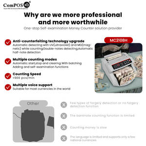 Compteur de billets automatique portable pour plusieurs devises, machine de comptage de billets, détecteur de billets - Product Image 2
