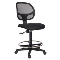 Chaise de comptoir de caisse en maille, chaise de bureau haute, tabouret de dessin avec repose-pieds et accoudoirs