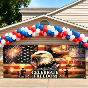 250th Anniversary of Independence Day Garage Door <b>Banner</b> Patriotic American Flag 4th of July Garage Door Cover for Outdoor Decor - Product Image 4
