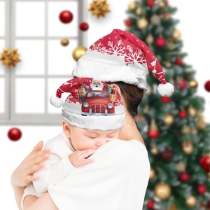 Chapeau de Père Noël imprimé sur demande (POD) avec motif <span class=keywords><strong>renne</strong></span>, sans quantité minimale de commande, personnalisable pour toute la famille, ajustable pour enfants, décontracté, pour l'extérieur - Product Image 2