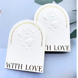 بطاقة معايدة منقوشة مربعة الشكل بطباعة رقائق ذهبية فاخرة بطاقة إعلانية مخصصة للشركات الصغيرة - Product Image 4