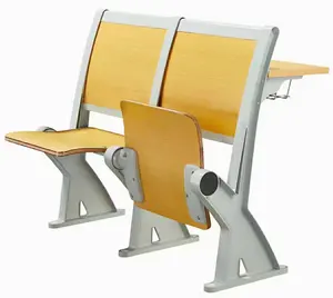 Mesa de centro de conferencias anfiteatro, módulo de asiento plegable o estable, fija, universidad, muebles escolares, mesa y silla