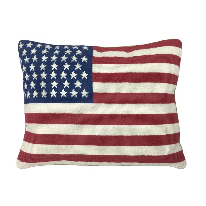 USA Flag Handwoven Luxury Sofa Throw Pillow Cover