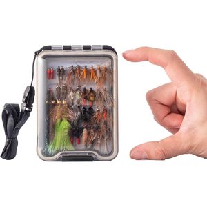 Kit de mouches de pêche à la mouche Ansnbo, assortiment de nymphes sèches et humides, streamers pour la truite en eau douce, boîte étanche - Product Image 2
