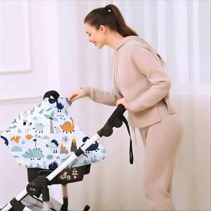 Housses d'allaitement respirantes, Housses de siège auto mignonnes à motif dinosaure, Housses de capote de poussette pour bébés - Product Image 5