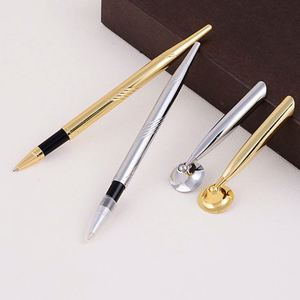 Stylo de réception d'hôtel doré, en métal durable, pointe bille 0,5 mm, encre noire indélébile, signature personnalisée, nouveauté pour l'enregistrement - Product Image 3