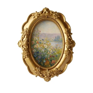 Cadre <span class=keywords><strong>photo</strong></span> ovale 4x6 en résine et verre, style baroque européen vintage, fait main, sculpté bronze doré, aspect antique, ornement <span class=keywords><strong>de</strong></span> <span class=keywords><strong>table</strong></span> <span class=keywords><strong>de</strong></span> mariage - Product Image 2
