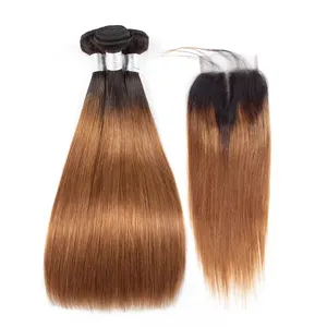 Ombre 1b/30 Brazilian Human Hair Straight Bundle,Raw Virgin Brazilian Cuticle Aligned Hair,Wholesale Human Hair Extension