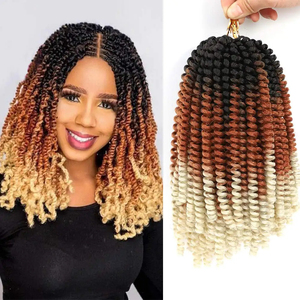 Meilleur 8 pouces Ombre printemps torsion <span class=keywords><strong>cheveux</strong></span> Crochet tresses Passion torsion synthétique moelleux Crochet Extensions de <span class=keywords><strong>cheveux</strong></span> 30 racines <span class=keywords><strong>bombe</strong></span> torsion - Product Image 5
