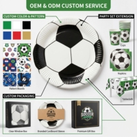 616140 8 Platos de Papel con Diseño de Balón de Fútbol, Vajilla Desechable para Fiestas Infantiles, Cumpleaños, Temática Deportiva, Celebración de Fútbol, Venta al Por Mayor