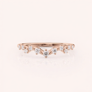 แหวนแต่งงานผู้หญิง ทองคำ 18K สีโรส/เหลือง/ขาว ประดับเพชรทรงกลมเจียระไนแบบบริลเลียนท์ เพาะเลี้ยงในห้องปฏิบัติการ ได้รับการรับรองจาก IGI ชุบโรเดียม - Product Image 1