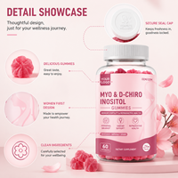 Gummies vitaminées véganes saveur grenade Myo D-Chiro Inositol pour femmes – Complément nutritionnel quotidien en vrac – Service ODM/OEM et marque privée