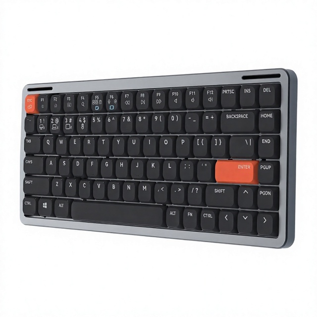 84-Key Low Profile Mechanical Keyboard LED Backlit Hot Swap Gaming Keyboard Aluminum Alloy USB Type-C Wireless