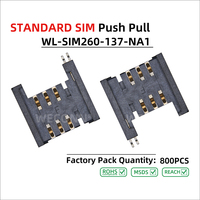 Connecteur de carte SIM WECONN WL-SIM260-137-NA1 6PIN+2 H=2.60mm Push-Pull avec interrupteur de détection, connecteur circulaire personnalisable