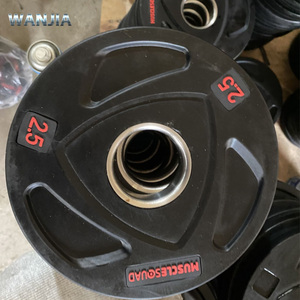高品质举重杠铃配重板健身器材圆盘橡胶配重板家用健身房 - Product Image 4