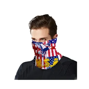 Personalizado de impresión de logotipo de seda de cara que la cabeza caliente sombreros Neck Gaiter de microfibra de cuello tubo Bandana pañuelo