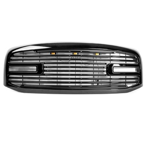 Gloss Black Big Horn II 3 Amber LED Packaged Grille+Replacement for 06-08 <b>Ram</b> 1500 06-09 <b>Ram</b> 2500+ 3500 - Product Image 4