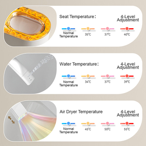 <span class=keywords><strong>Toilette</strong></span> intelligente certifiée WaterMark avec pression d'eau réglable et séchoir à air chaud pour salles de bain familiales confortables - Product Image 3
