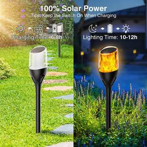 Đèn đuốc năng lượng mặt trời chống thấm nước cao hơn với ngọn lửa lung linh, đèn trang trí sân vườn năng lượng mặt trời, đèn LED tự động bật/tắt ngoài trời - Product Image 5