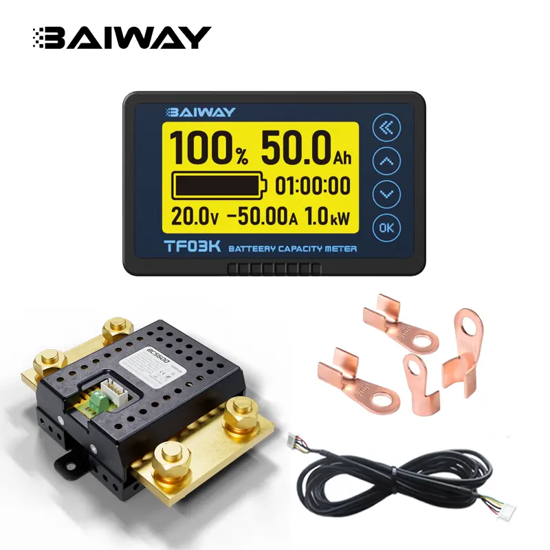 Baiway penguji baterai TF03KH BCS500A, monitor baterai indikator penguji kapasitas level baterai presisi tinggi