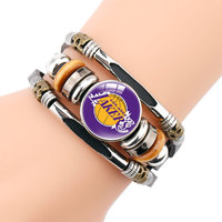Bracelet personnalisable en cuir et acrylique pour fan de club de baseball - Léger et étanche pour événements sportifs et sports d'équipe
